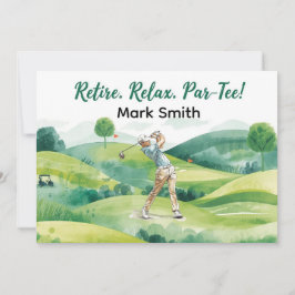 Convite Golfer retirement par tee party golfing on course