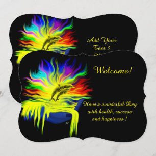 Convite Golfinhos no Sol, adicione seu texto