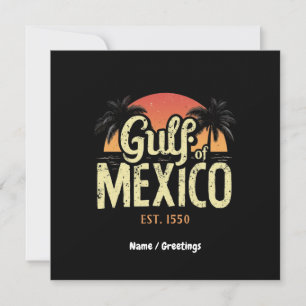 Convite Golfo do México est. 1550 Retro Beach Vibe Vintage