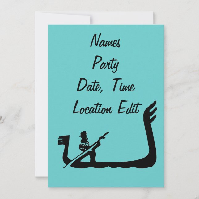 Convite Gondola Venice Itália Frame (Frente)