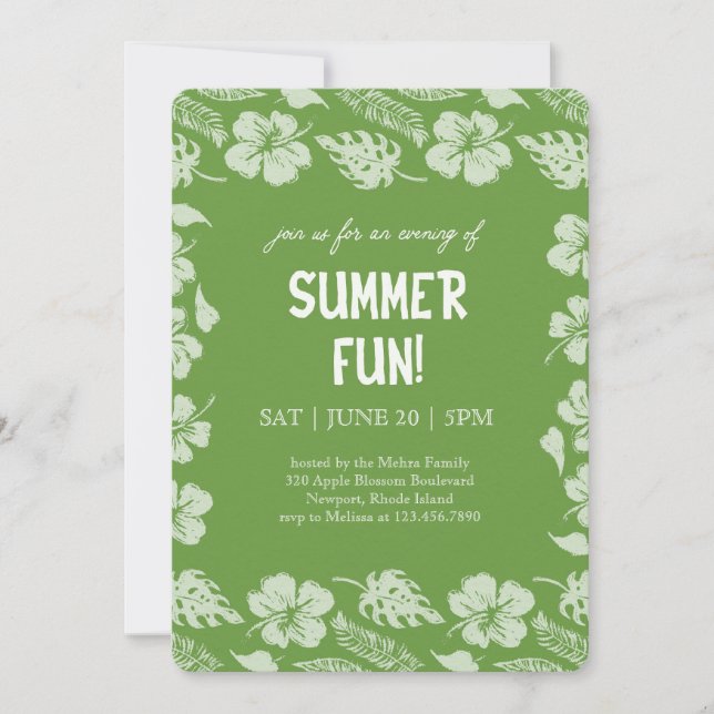 Convite Good Vibes & Sunshine Summer Party (Frente)