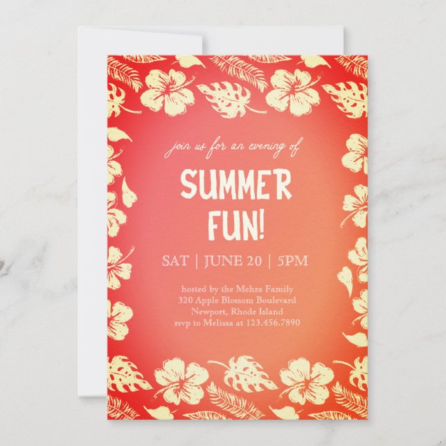 Convite Good Vibes & Sunshine Summer Party (Frente)