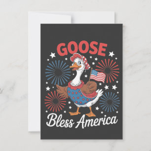 Convite Goose Bless America Goose Bird Quarto De Julho