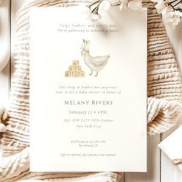 Convite Goose Nest Neutral Baby Shower Invitation