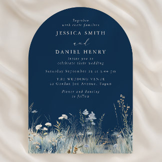 Convite Gorgeous Blue Wildflower Meadow Wedding Arch