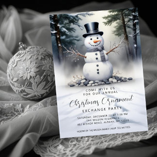 Convite Gorgeous Snowman Frosted Forest Ornament Exchange