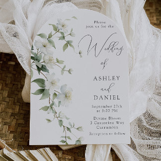 Convite Gorgeous Wildflowers Elegant Arch Wedding