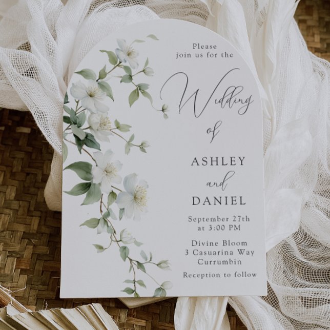 Convite Gorgeous Wildflowers Elegant Arch Wedding (Criador carregado)