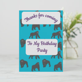 Convite Gorillas Thank you Card
