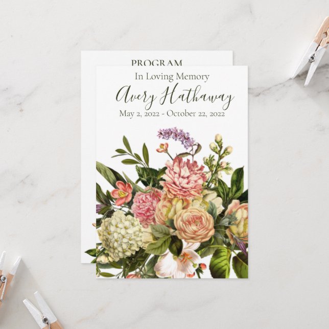 Convite Górnio Floral Funeral Memorial (Frente/Verso In Situ)