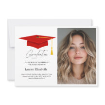 Gorra de Graduação Vermelha Moderna e Tassel 