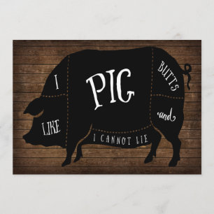 Convite Gosto de Bumbuns de porco e não consigo mentir giz