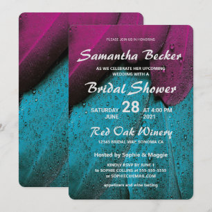 Convite Gotas de chuva no Chá de panela de Penas Coloridas