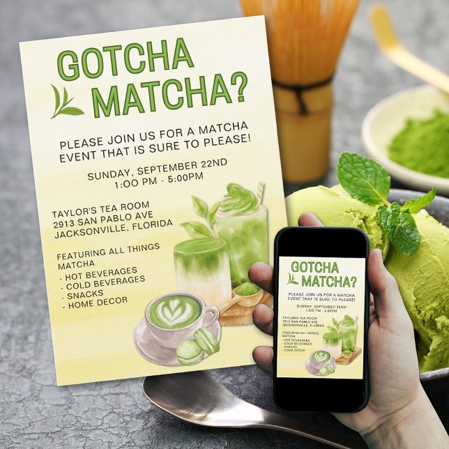 Convite Gotcha Matcha? Event Invitation (Criador carregado)