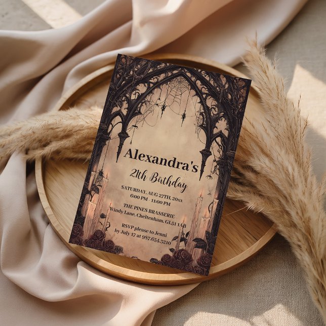 Convite Gothic Arch Midnight Birthday (Criador carregado)