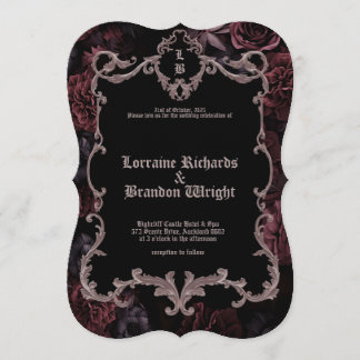 Convite Gothic Aurelian Nightfall Wedding Invitation