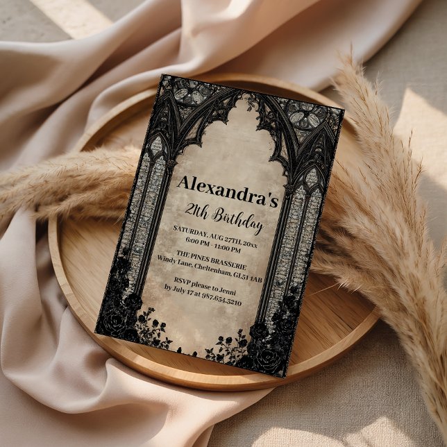 Convite Gothic Chandelier Midnight Birthday (Criador carregado)