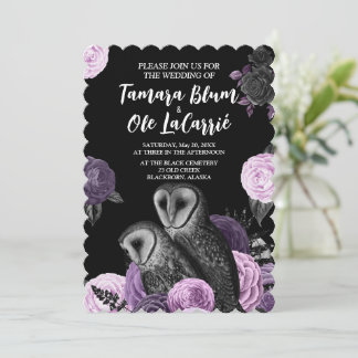 Convite Gothic Owls Wedding