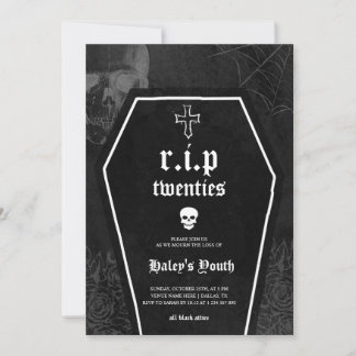 Convite Gothic RIP Twenties 20s Funny 30th Birthday