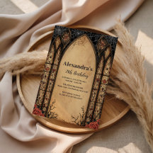 Gothic Stained Arch Rose Birthday