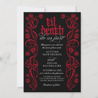 Convite Gothic Til Death Wedding