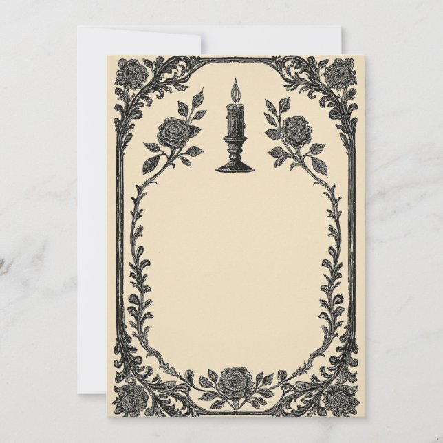 Convite Gothic Wedding Invitation – Candle Design (AI-Gen) (Frente)