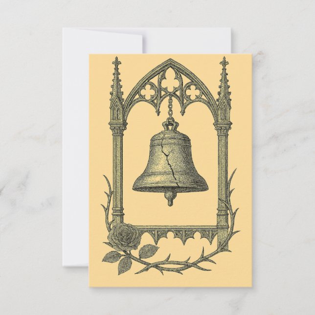 Convite Gothic Wedding Invitation – Cracked Bell (AI-Gen) (Frente)