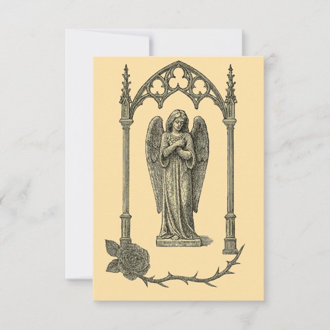 Convite Gothic Wedding Invitation – Somber Angel (AI-Gen) (Frente)