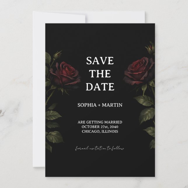 Convite Gothic Wedding Save The Date (Frente)