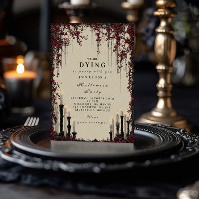 Convite Gótica Candlelight Halloween Soirée (Criador carregado)