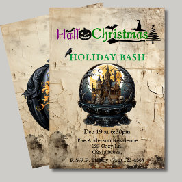 Convite Gótica House Hallo-Christmas Holiday Bash