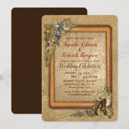 Convite Gótico - Casamento artesanal Steampunk