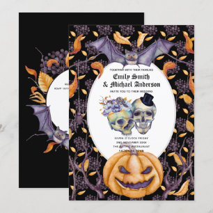 Convite Gótico de Flores Oranateiras Roxas de Câncer Gó