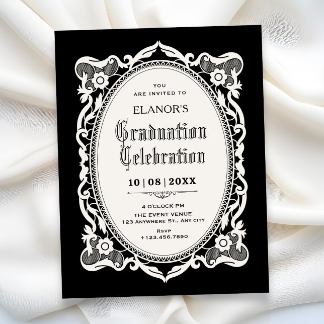 Convite Gótico elegante graduação (Criador carregado)