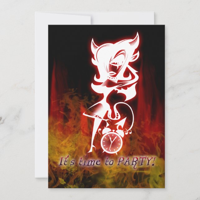 Convite Gótico Fantasy 16 Aniversário do Devil Girl (Frente)