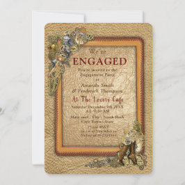 Convite Gótico - Festa de noivado Steampunk