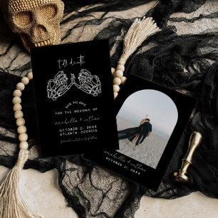 Convite Gótico Guardar A Data, Preto Guardar A Data Casame