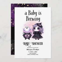 Convite Gótico Menininha está criando bruxaria Couldron