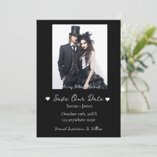 Convite Gótico Preto do Halloween Salve O Casamento Da Dat