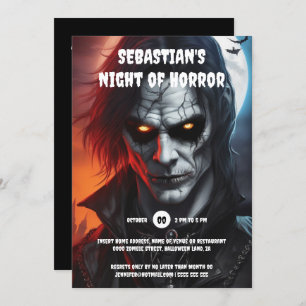 Convite Gótico vampiro brilhando olhos brilhando festa do