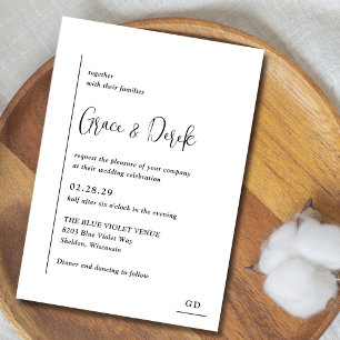 Convite Grace Black and White Modern Weds