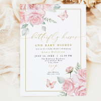 GRACE Blush Floral Butterfly Chá de fraldas Kisses