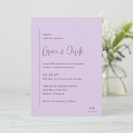 Convite Grace Lilac Modern Wedding