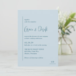 Convite Grace Muted Blue Modern Weds