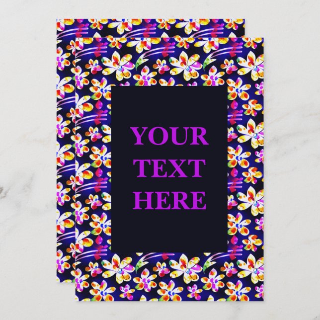 Convite Graceful Art Nouveau Floral Watercolor (Frente/Verso)