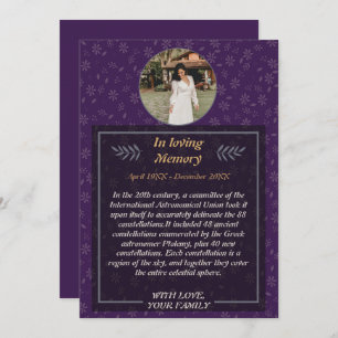 Convite Graceful Farewell: Funeral Floral com Photo Invi