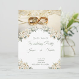 Convite Graceful Romance Wedding Invitation