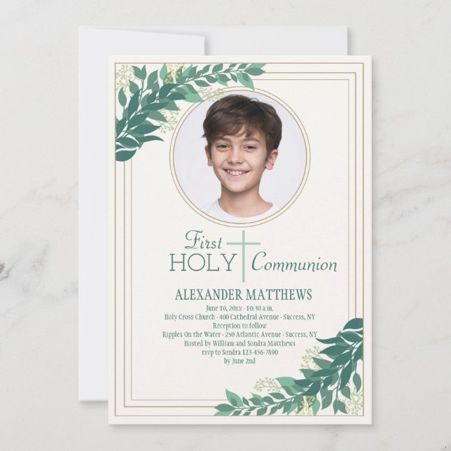 Convite Graciosa Foto Religiosa (Frente)