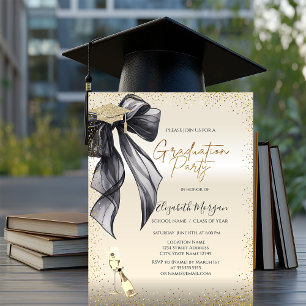 Convite Grad Cap, Arco Preto Taça de Vinho Graduação