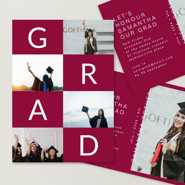 Convite GRAD COLOR BLOCS MULTI Foto Marrom Branco (Criador carregado)